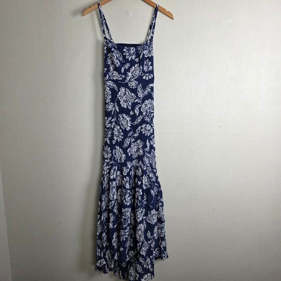 NEW Madewell Textured Slip Navy Floral Maxi Dress - Picture 6 of 15